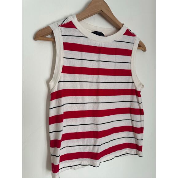 AllSaints Striped Sleeveless Tank Top in Red & White - Medium - Picture 4 of 7